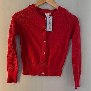 Cat & Jack Girls Red Shimmery Cardigan